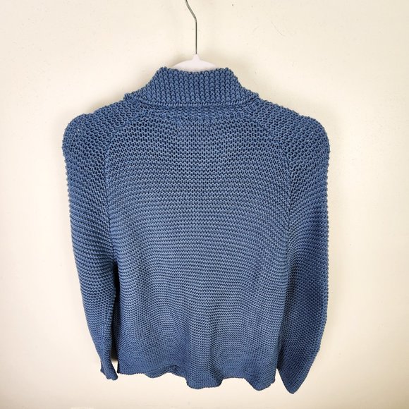 Monteraey Bay Light Blue Coastal Chunky Knit Beachy Cotton Sweater Size Medium - Picture 11 of 11